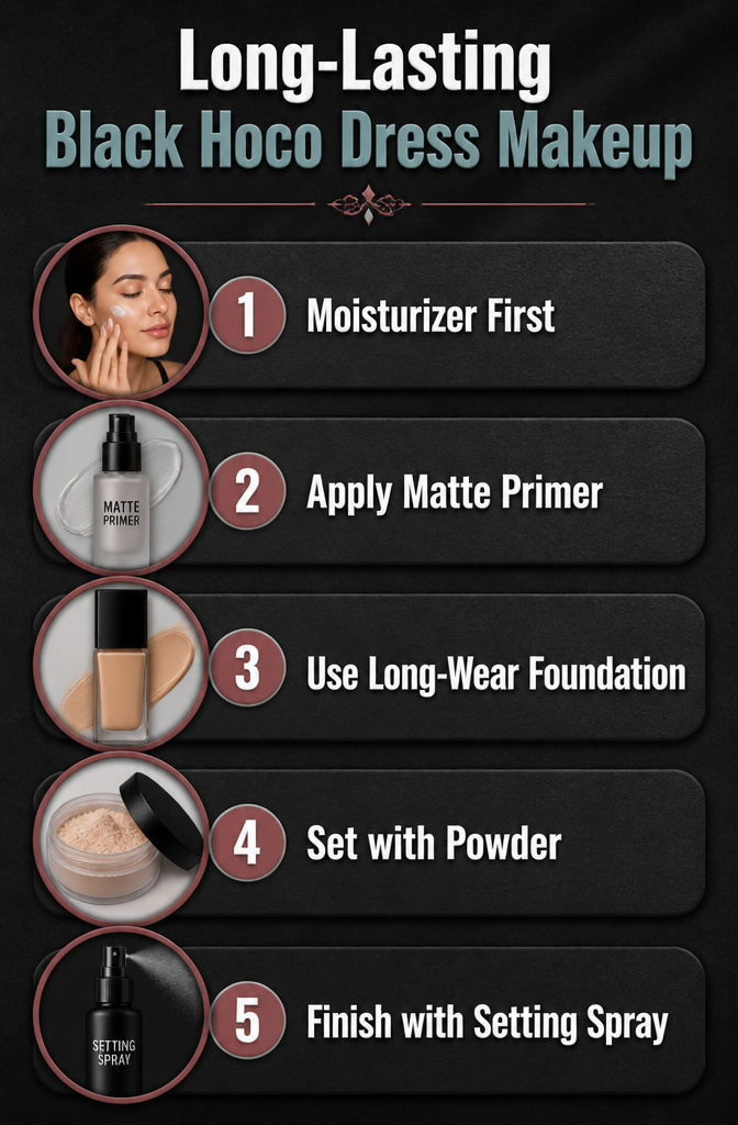 An information graphic about long-lasting makeup products.