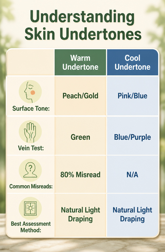 An informational graphic about skin undertones for makeup selection.