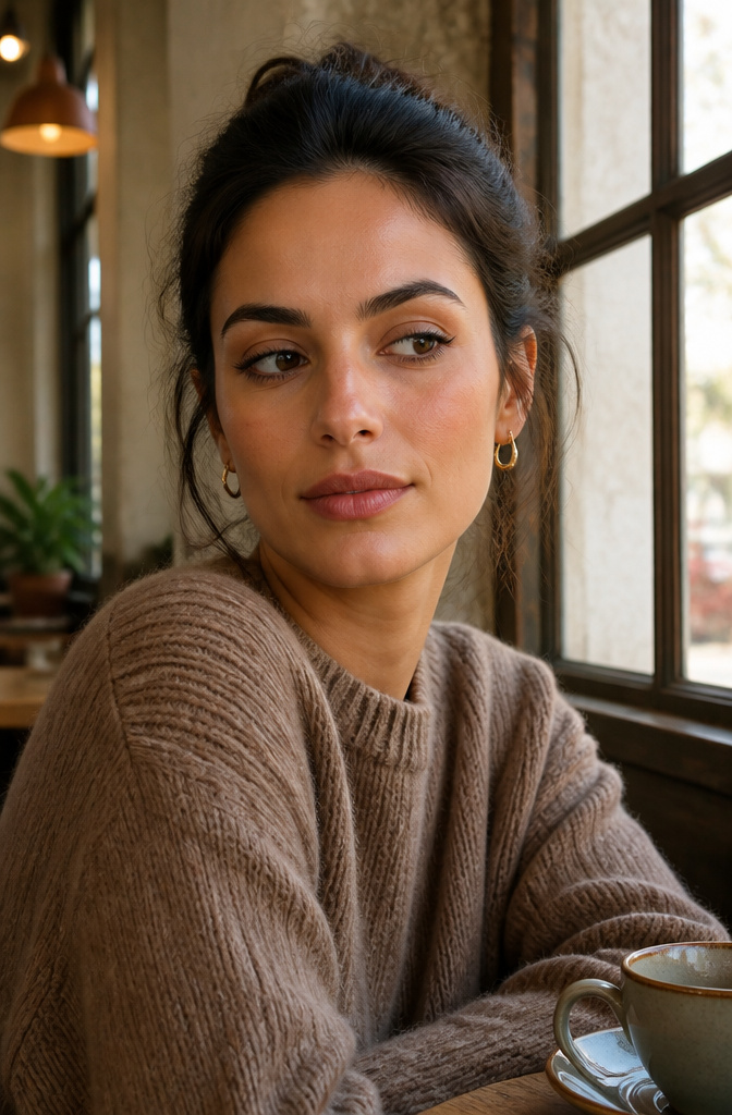 Close-up of a model's defined lash line with tightlined shadow.