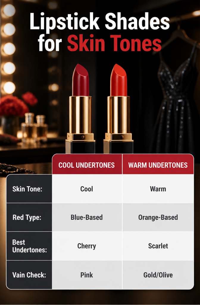 An information image about lipstick shades for different skin tones.