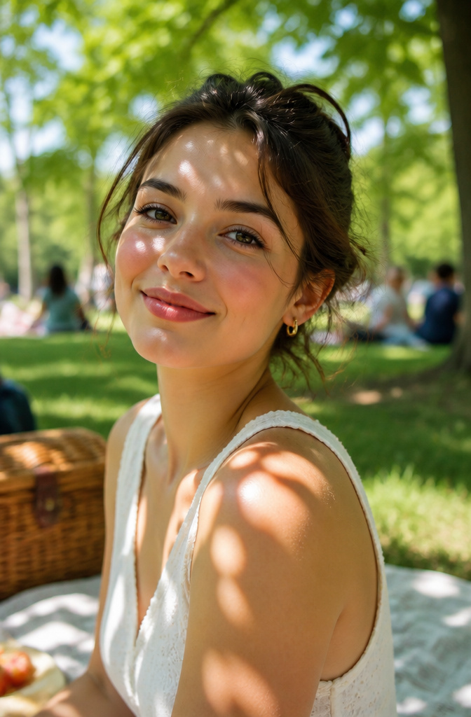 Classic Makeup Ideas: Timeless Looks for 2026 10 A model with rosy blush on her cheeks in a sunny park.